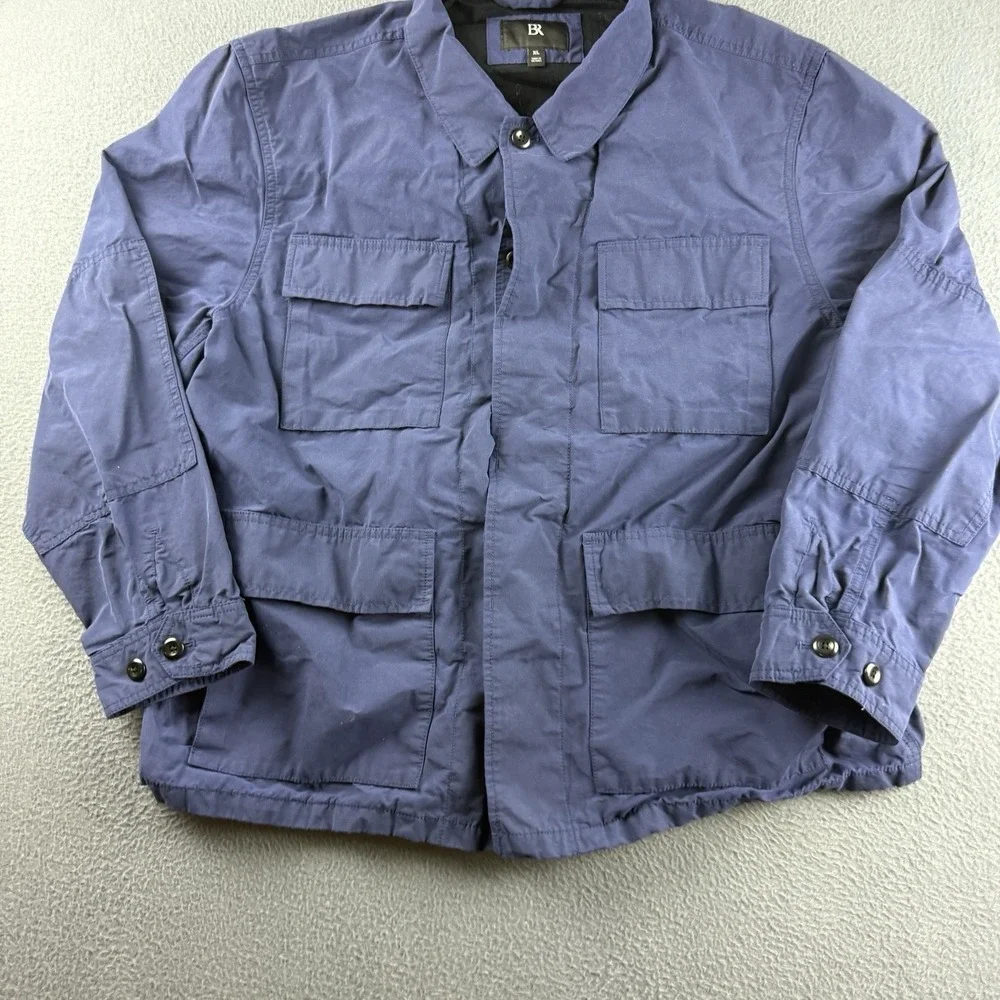 Banana Republic Jacket Men's XL Blue Water Resistant Field Utility Barn Waxed